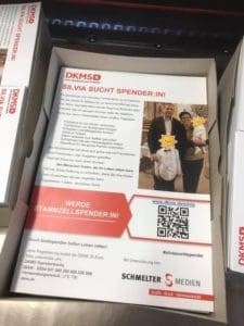 Flyer zur Spendenaktion "Silvia sucht einen Spender"